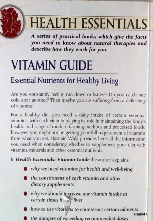 Vitamin Guide - Hasnain Walji - Paperback 1995 (Essential Nutrients for Healthy Living)