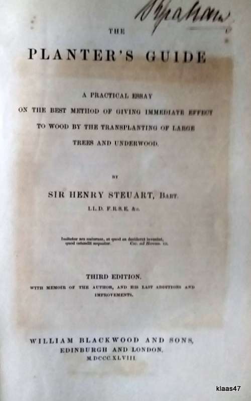 Planter`s Guide -  Sir Henry Steuart - Hardcover 1848 3rd Edition