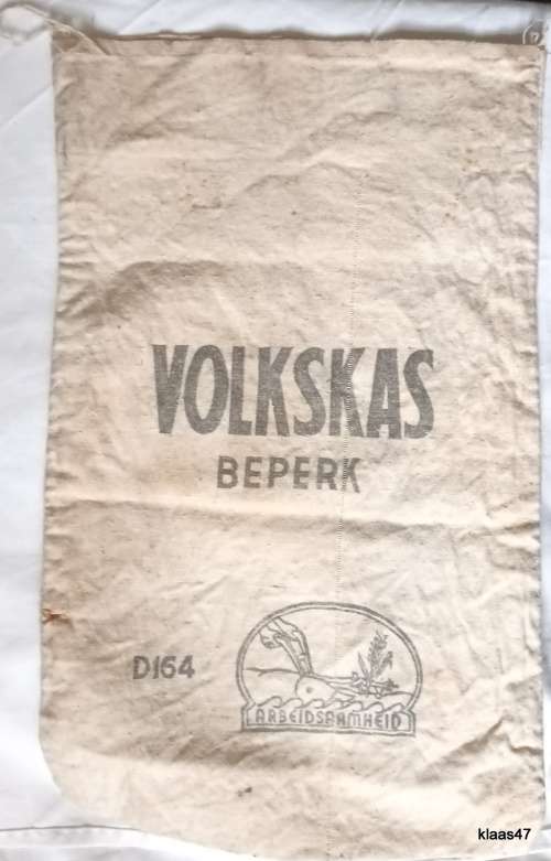 Volkskas Beperk Arbeidsaamheid Cloth Money Bag