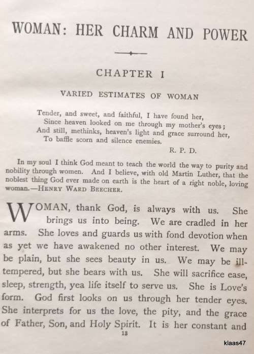 Woman: Her Charm and Power - Robert P Downes - Hardcover Eighth Thousand (Inscribed by Author`s Son)