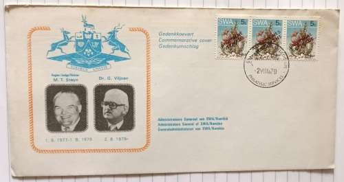 SWA - 1979 - Administrators General of SWA/Namibia - Commemorative Cover (Afrikaans stamp First)