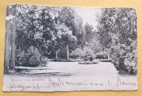 Post Card - Burgher`s Park, Pretoria - Date stamp: 1909 Pretoria and Helderberg
