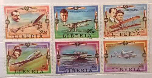 Liberia - 1978 - Aviation history - Set of 6 Cancelled stamps