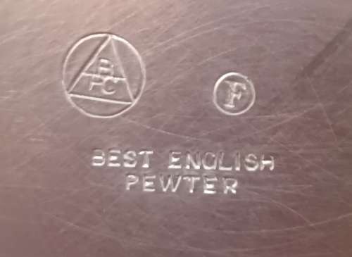 ABPC 1970`s English Pewter Tankard with R.M.S Pendennis Castle badge