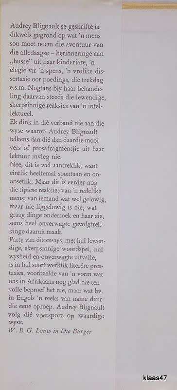 Die Blye Dae - Audrey Blignault - Hardeband 1965
