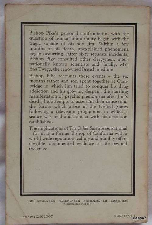 The Other Side - Bishop James A Pike - Paperback 1975