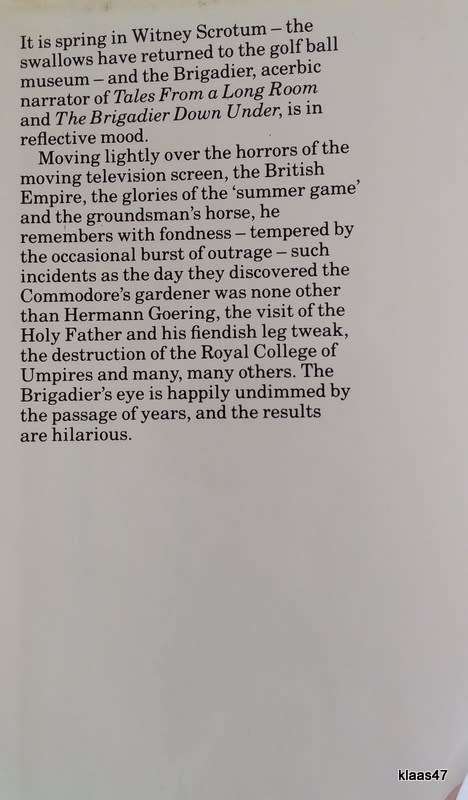 The Brigadier In Season - Peter Tinniswood - Hardcover 1984