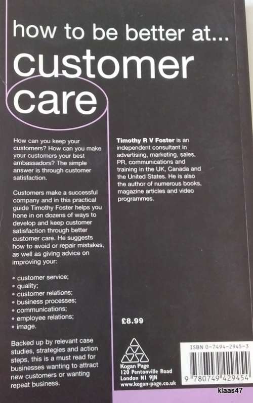 How to be better at... Customer Care - Timothy R V Foster - Paperback