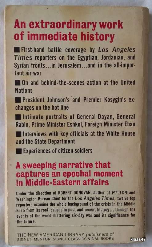 Israel`s Fight For Survival - Robert J Donovan - Paperback 1967 2nd Printing (Six Days in June)