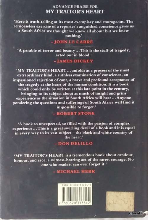 My Traitor`s Heart - Rian Malan - Hardcover 1990