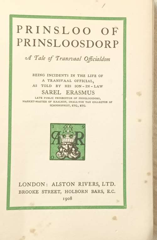 Prinsloo of Prinsloosdorp - Douglas Blackburn - Soft cover 1908 (A Tale of Transvaal Officialdom)