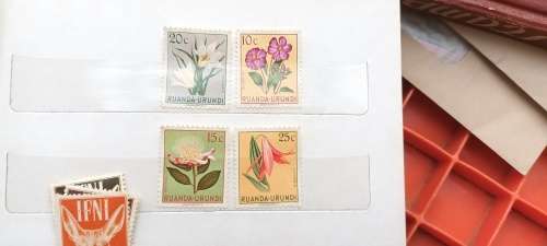 Ruanda-Urundi - 1953 - Flowers - 4 Unused  stamps
