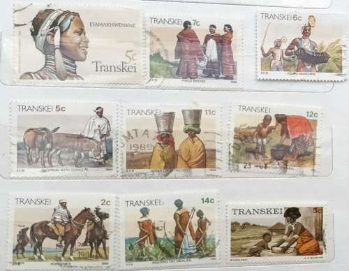 Transkei - Mixed Lot of 9 Used stamps (Mostly 1984 definitives)