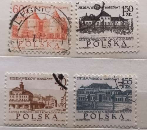 Poland - 1965 - Warsaw Architecture - 4 Used stamps