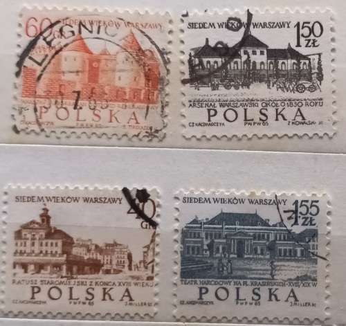 Poland - 1965 - Warsaw Architecture - 4 Used stamps