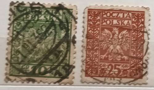 Poland - 1928 - Coat of Arms - 2 Used stamps