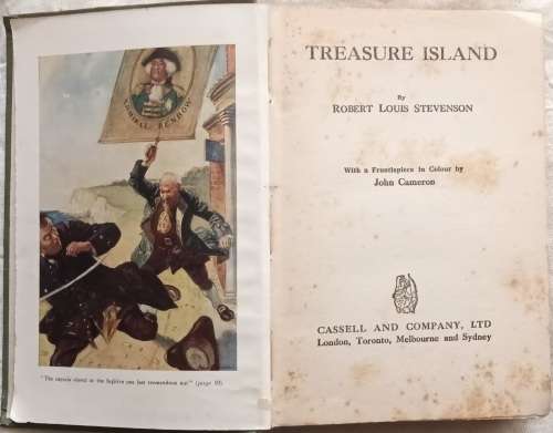 Treasure Island - Robert Louis Stevenson - Hardcover (Inscription `49)