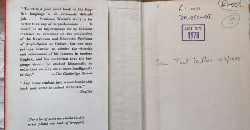 The English Language - C L Wrenn - Hardcover (Home Study Book 8)