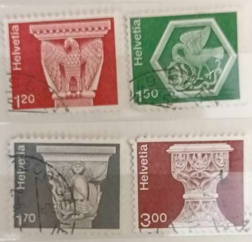 Switzerland - 1973-4 - Architecture and Handicraft - 4 Used stamps
