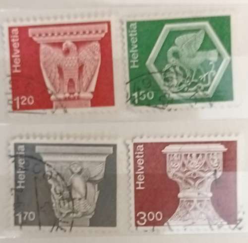 Switzerland - 1973-4 - Architecture and Handicraft - 4 Used stamps