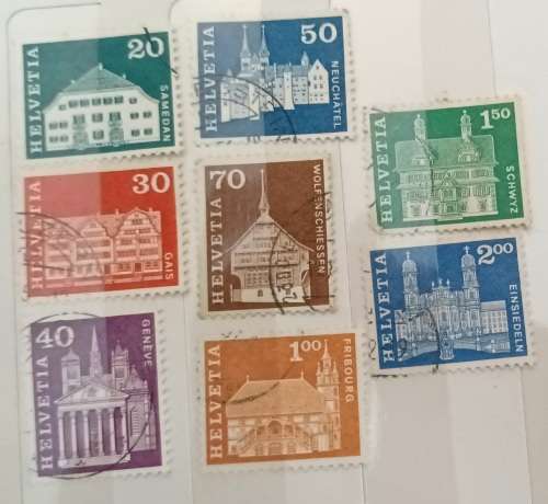 Switzerland - Buildings - Mixed Lot of 8 Used stamps
