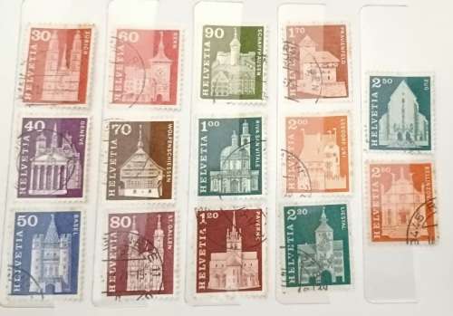 Switzerland - Buildings - Mixed Lot of 14 Used stamps
