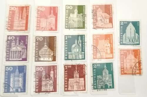 Switzerland - Buildings - Mixed Lot of 14 Used stamps