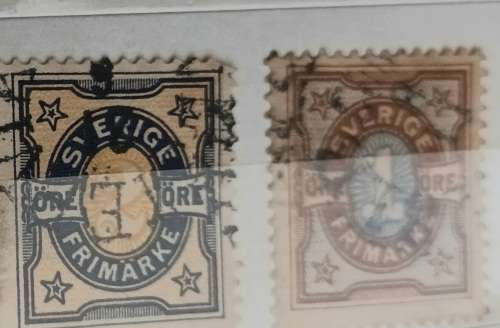 Sweden - 1892 - Bi-colour Numeral issue - 2 Used stamps