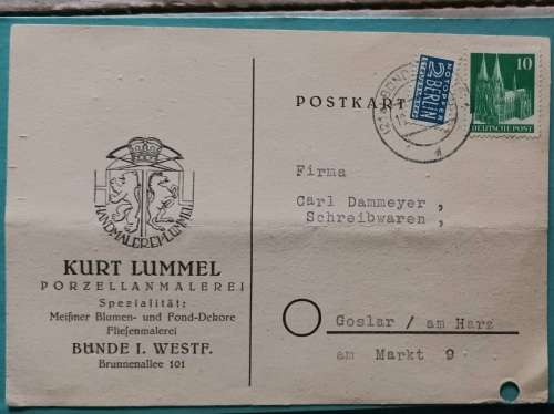 Germany - 1951 - Business Post Card - Postally Used