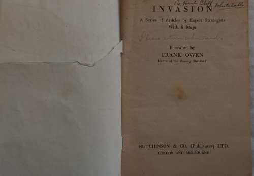 Invasion - Foreward: Frank Owen Ed: Evening Star - Booklet - 1941