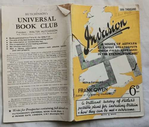 Invasion - Foreward: Frank Owen Ed: Evening Star - Booklet - 1941
