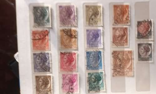 Italy - 1950-60s - Turrita series - 17 Used (some Hinged) stamps