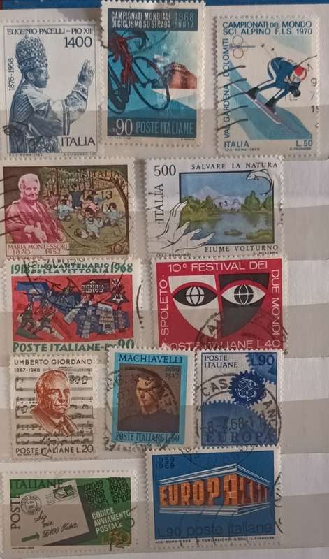 Italy - Mixed Lot of 12 Used (some hinged) stamps