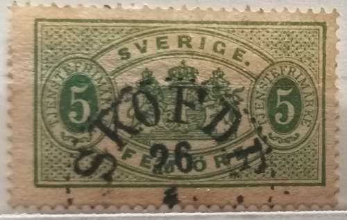Sweden - 1874-98 - Coat of arms - 1 Used Official stamp
