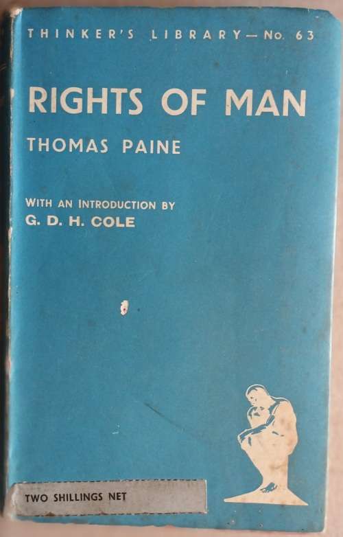 Rights of Man - Thomas Paine - Hardcover (Thinker`s Library No. 63)