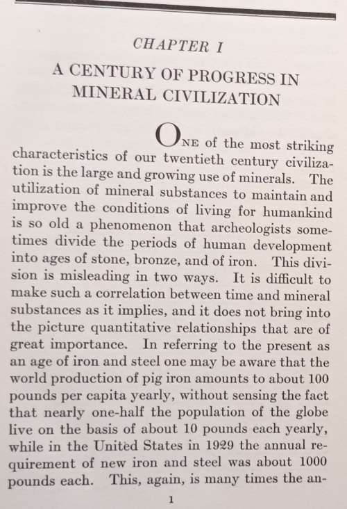 Our Mineral Civilization - Thomas T Read - Hardcover 1932