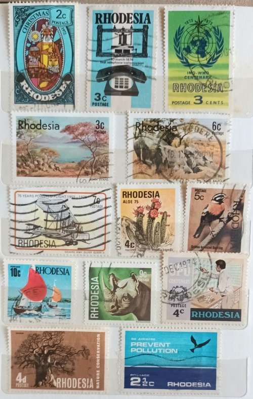 Rhodesia - Mixed Lot of 13 Used stamps