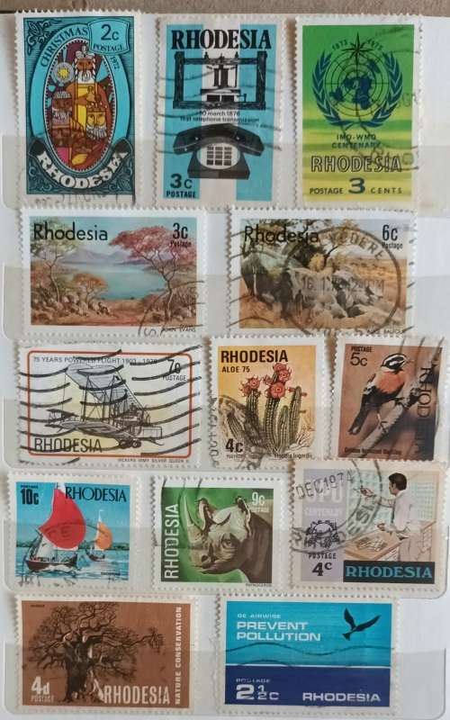 Rhodesia - Mixed Lot of 13 Used stamps