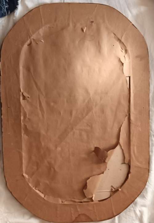 Vintage Wooden Frame with Photograph (water damage) - No Glass - 62.5x42cm