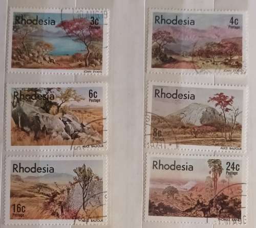 Rhodesia - 1977 - Landscape Paintings - Set of 6 Used stamps