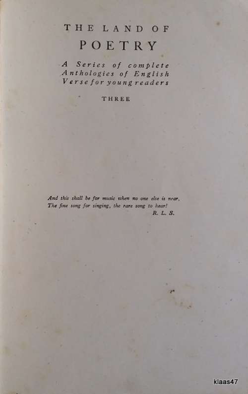 The Land Of Poetry (Three) - Wentworth Hill and H G  Wood - Paperback 1943 Reprint