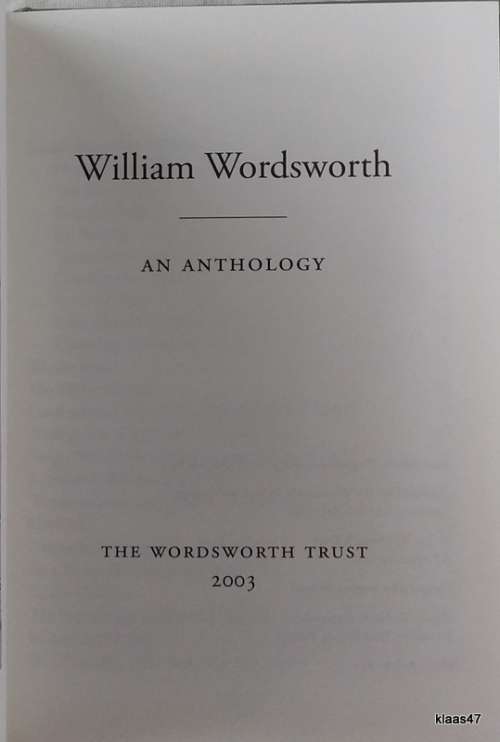 William Wordsworth - An Anthology - Small Hardcover 2003