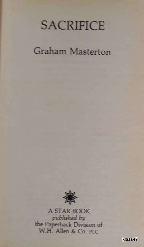 Sacrifice - Graham Masterson - Paperback 1986