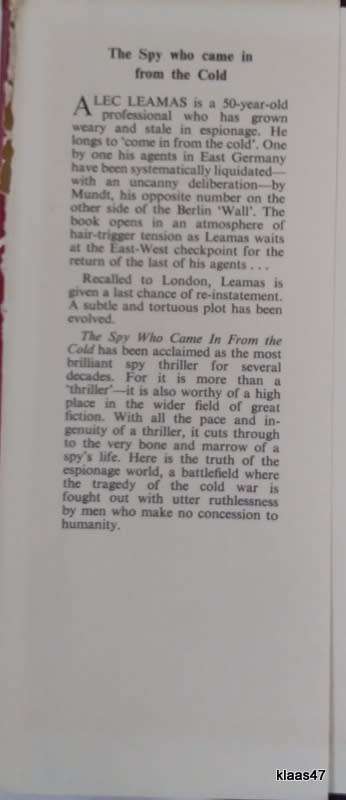 The Spy Who Came In From The Cold - John Le Carre - Hardcover 1963