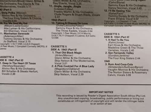 Reader`s Digest: The Great Band Era  5 Music Cassettes