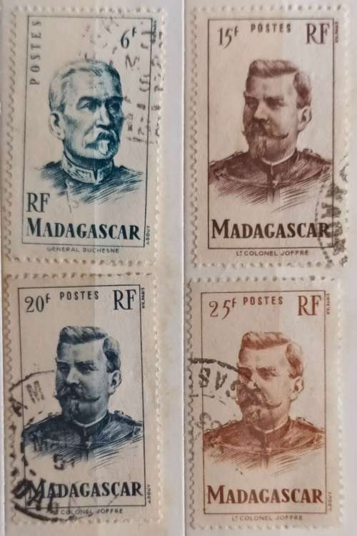 Madagascar - 1946 - Military Personalities - 4 Used stamps