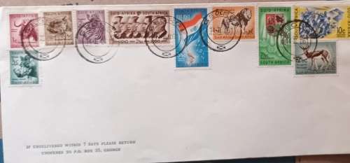 South Africa - 1961 - First Decimal Definitive - Private FDC with 10 stamps