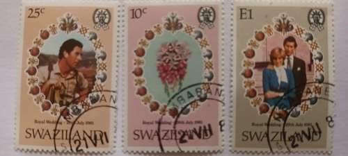 Swaziland - 1981 - Royal Wedding - Set of 3 Cancelled stamps