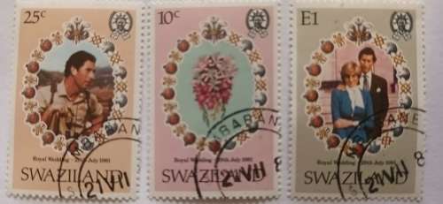 Swaziland - 1981 - Royal Wedding - Set of 3 Cancelled stamps