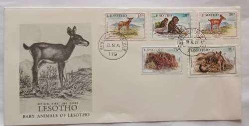 Lesotho - 1984 - Baby Animals - FDC